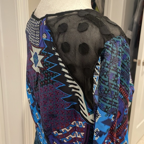 Nanette Lepore Sheer Patterned Blouse - Picture 8 of 10